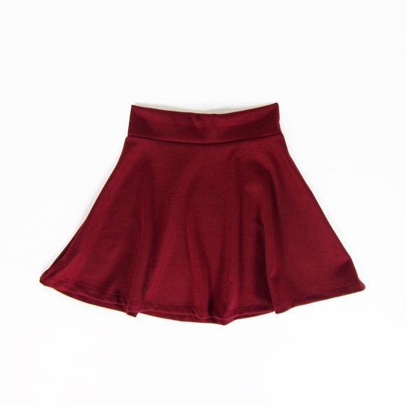 Burgundy Skater Skirt - Picture 1 of 3